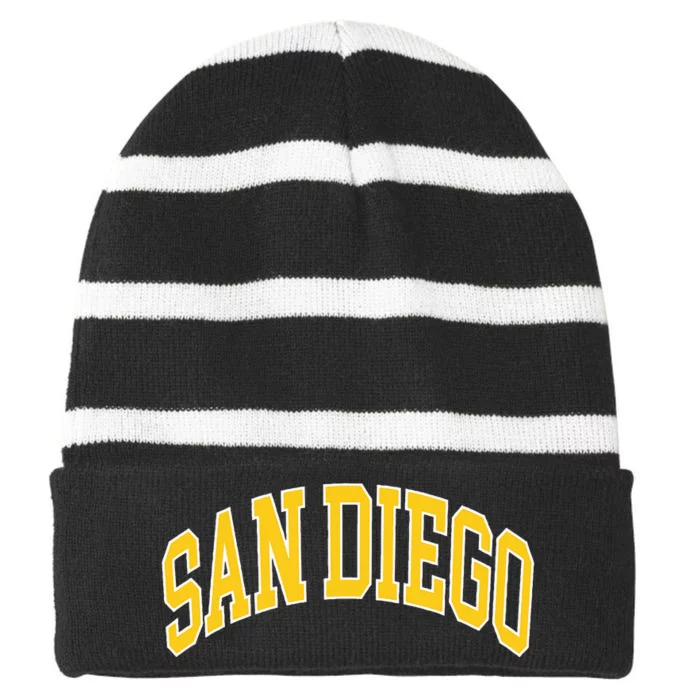 San Diego Striped Beanie with Solid Band