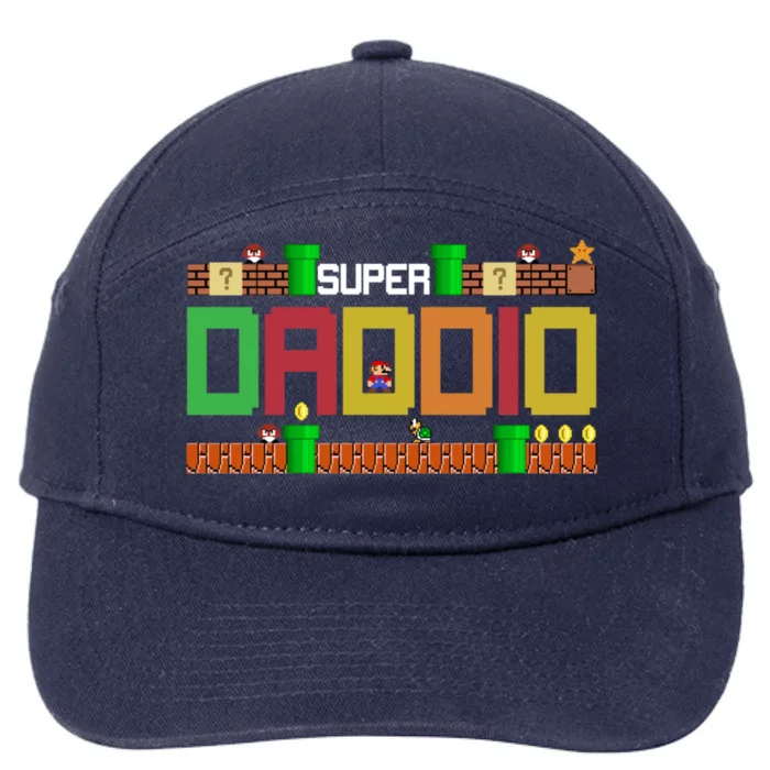 Super Dad Super Daddio Gift Cute Funny Daddy Gift 7-Panel Snapback Hat