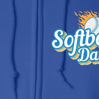 Softball Dad Softball Player Softball Baseball Player Game Cool Gift Full Zip Hoodie