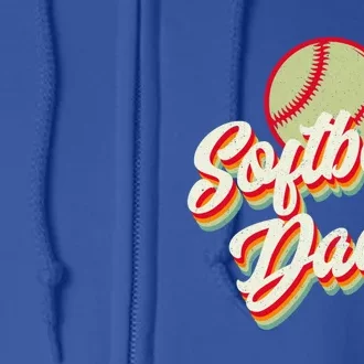 Softball Dad Softball Player Softball Baseball Player Game Meaningful Gift Full Zip Hoodie