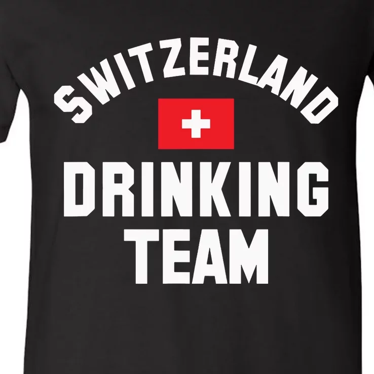 Switzerland Drinking Team For Switzerland Sports Fans V-Neck T-Shirt