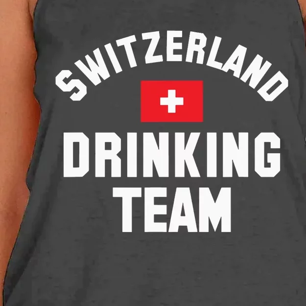 Switzerland Drinking Team For Switzerland Sports Fans Women's Knotted Racerback Tank