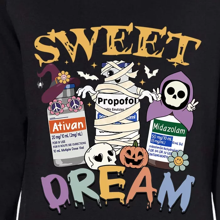 Sweet Dream Team Intensive Scare Unit Icu Rn Nurse Halloween Gift Womens California Wash Sweatshirt