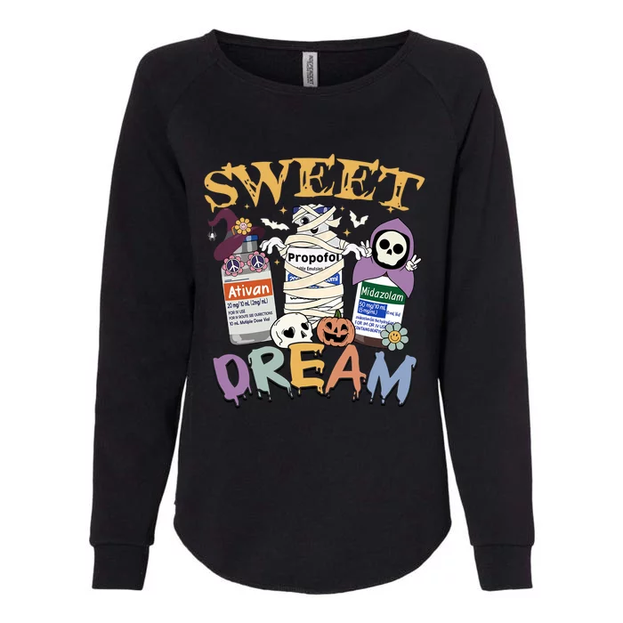 Sweet Dream Team Intensive Scare Unit Icu Rn Nurse Halloween Gift Womens California Wash Sweatshirt