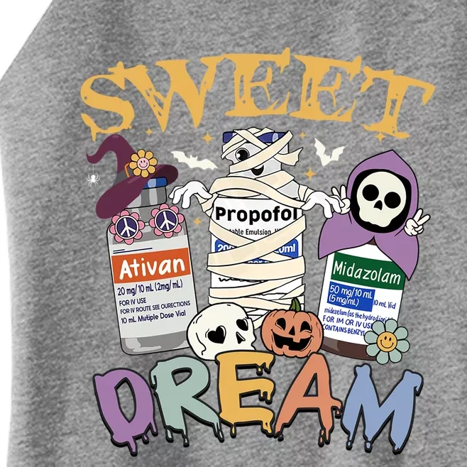 Sweet Dream Team Intensive Scare Unit Icu Rn Nurse Halloween Gift Women’s Perfect Tri Rocker Tank