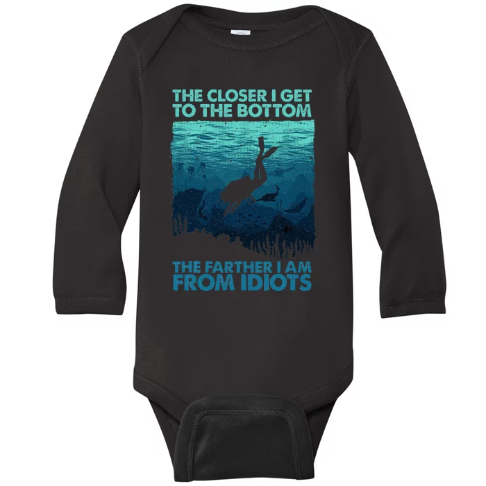 Scuba Diving Themed Art Scuba Diving Baby Long Sleeve Bodysuit