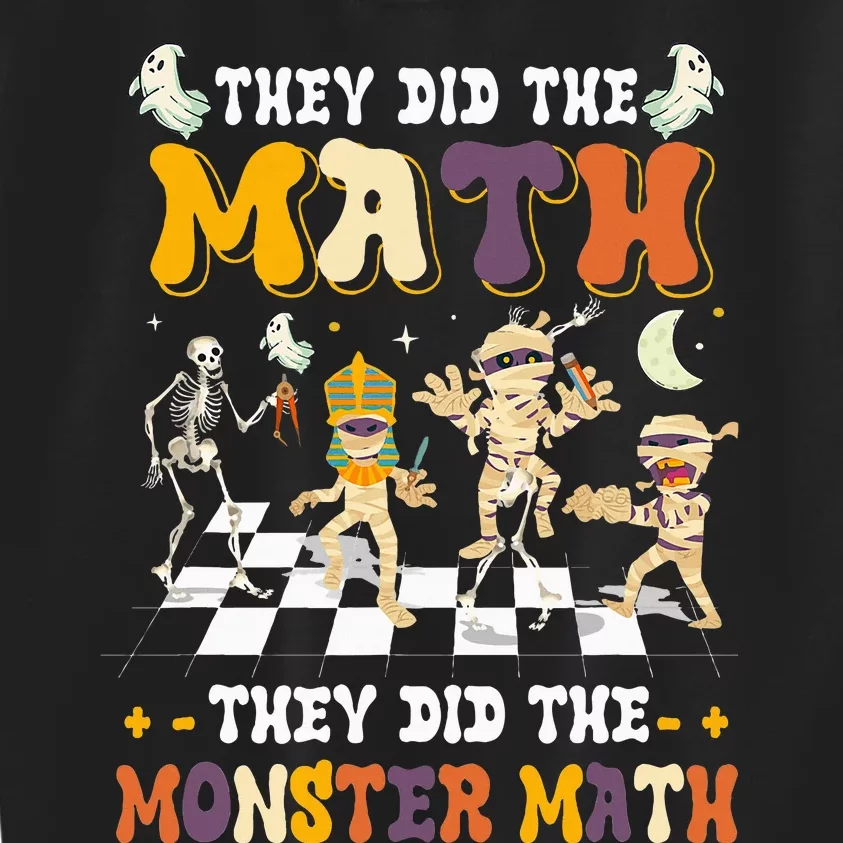 Skeleton Dancing They Did The Math They Did The Monster Math Kids Sweatshirt