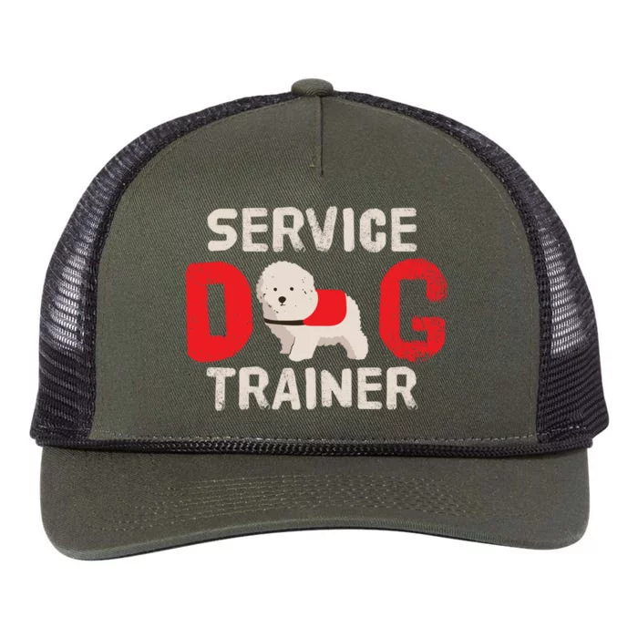 Service Dog Trainer Funny Gift Retro Rope Trucker Hat Cap