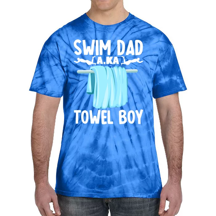 Swim Dad Towel Swimming Swimmer Father Fathers Day Gift Tie-Dye T-Shirt