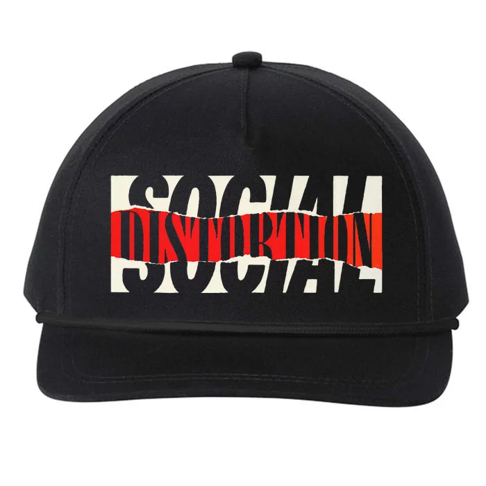 Social Distortion Torn Logo Snapback Five-Panel Rope Hat