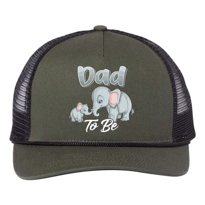 Soon Dad To Be Elephants For Baby Shower Gender Reveal Retro Rope Trucker Hat Cap