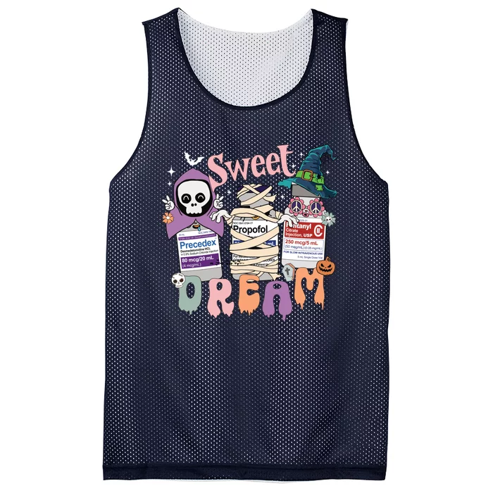 Sweet Dream Team Intensive Scare Unit ICU RN Nurse Halloween Mesh Reversible Basketball Jersey Tank