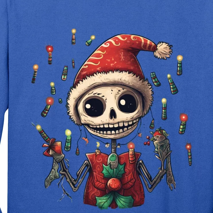 Skeleton Dancing Tree Christmas Cute Xmas Skeleton Dancing Gift Long Sleeve Shirt