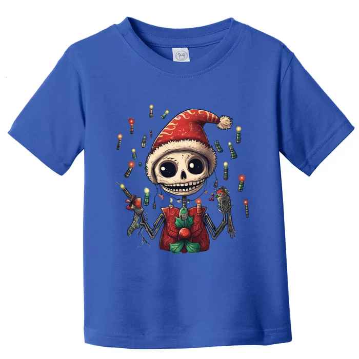 Skeleton Dancing Tree Christmas Cute Xmas Skeleton Dancing Gift Toddler T-Shirt