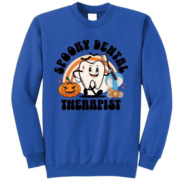 Spooky Dental Therapist Retro Halloween Dentist Office Humor Gift Tall Sweatshirt