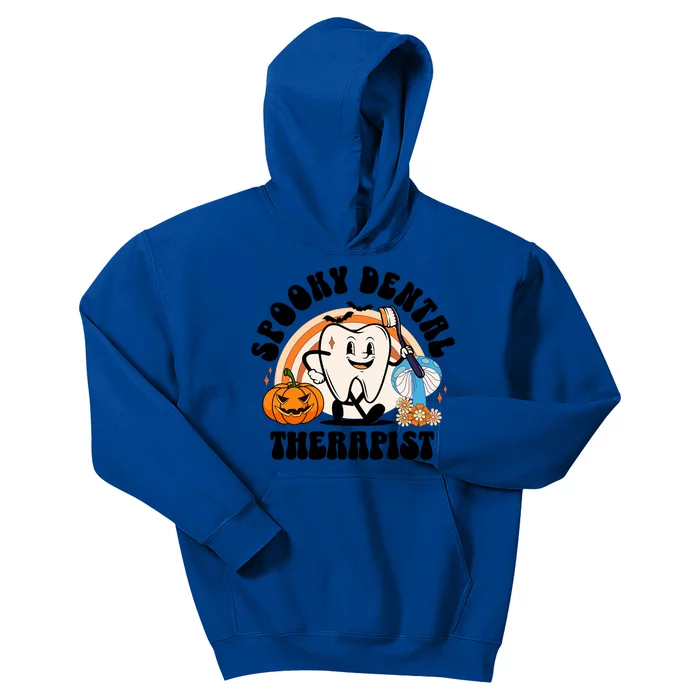 Spooky Dental Therapist Retro Halloween Dentist Office Humor Gift Kids Hoodie