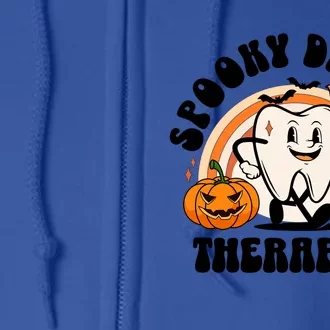 Spooky Dental Therapist Retro Halloween Dentist Office Humor Gift Full Zip Hoodie