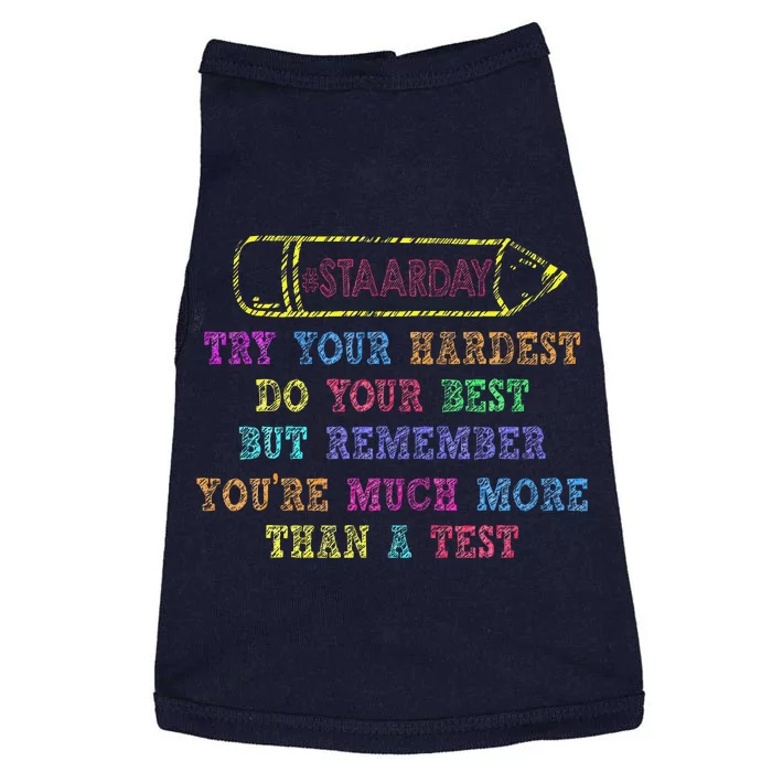 Staar Day Try Your Hardest Do Your Best Teacher Test Day Doggie Tank