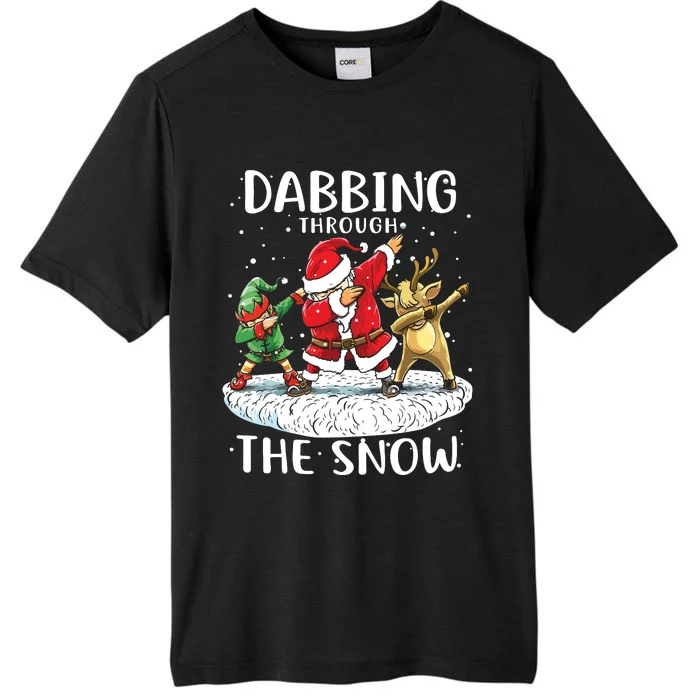 Santa Dabbing Through The Snow Funny Christmas ChromaSoft Performance T-Shirt