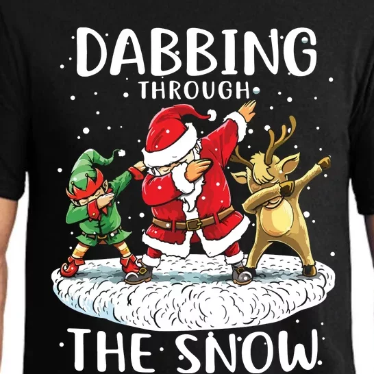 Santa Dabbing Through The Snow Funny Christmas Pajama Set