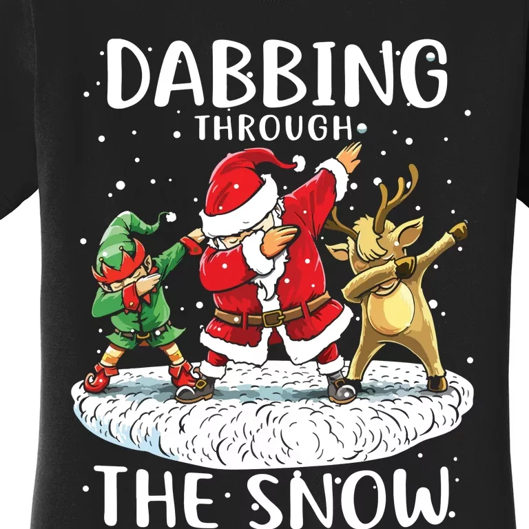 Santa Dabbing Through The Snow Funny Christmas Women's T-Shirt