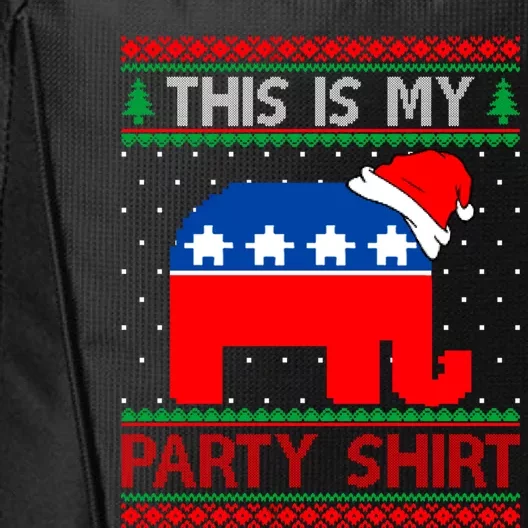 Santa Democrat This Is My Party Gift Christmas Ugly Sweater Cute Gift City Backpack