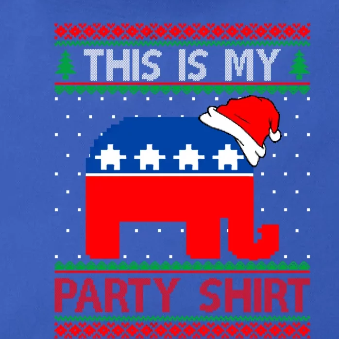 Santa Democrat This Is My Party Gift Christmas Ugly Sweater Cute Gift Zip Tote Bag