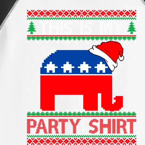 Santa Democrat This Is My Party Gift Christmas Ugly Sweater Cute Gift Toddler Fine Jersey T-Shirt