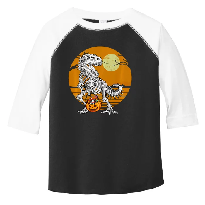 Skeleton Dinosaur T Rex Halloween Moon Gifts Hoodie Toddler Fine Jersey T-Shirt