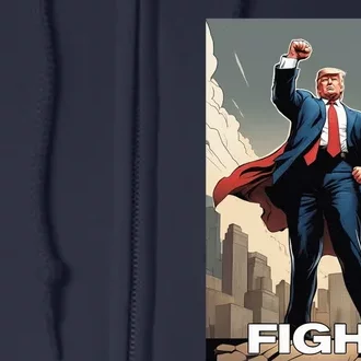 Superhero Donald Trump Fight Trump 2024 Us Flag Donald Trump Pennsylvania Pa Full Zip Hoodie