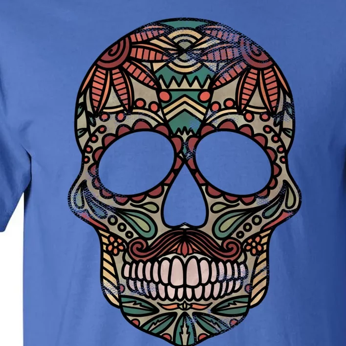 Skull Drawing Tribal Day Of The Dead Dia De Los Muertos Gift Tall T-Shirt