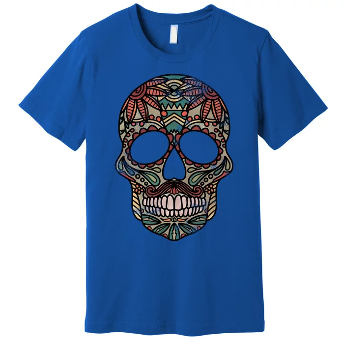 Skull Drawing Tribal Day Of The Dead Dia De Los Muertos Gift Premium T-Shirt