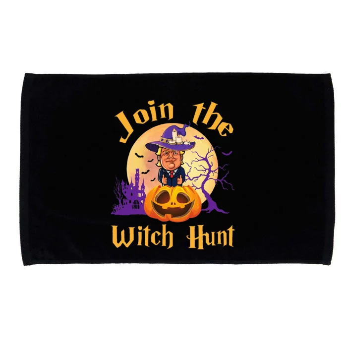 Scary Donald Trump Witch Halloween Day Join The Witch Hunt Microfiber Hand Towel