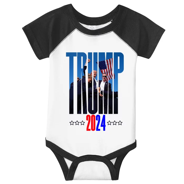 Support Donald Trump 2024 Presidential Election Campaign Infant Baby Jersey Bodysuit