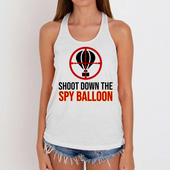 Shoot Down The Spy Balloon Political Women's Knotted Racerback Tank