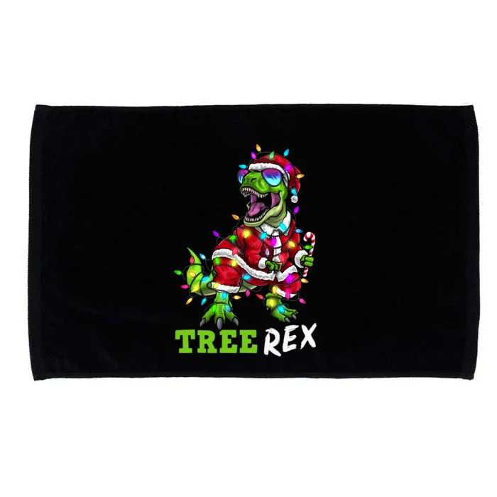 Santa Dinosaur Trex Rex Xmas Gift Microfiber Hand Towel