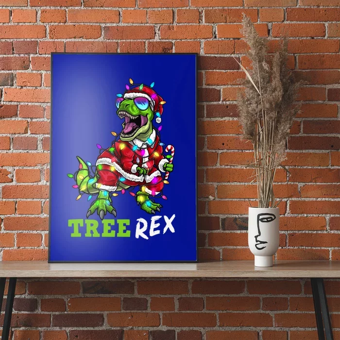 Santa Dinosaur Trex Rex Xmas Gift Poster