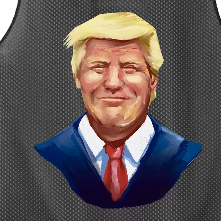 Smiling Donald Trump Portrait Mesh Reversible Basketball Jersey Tank