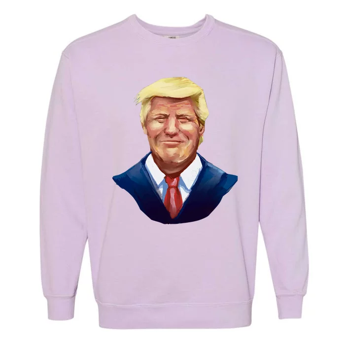 Smiling Donald Trump Portrait Garment-Dyed Sweatshirt