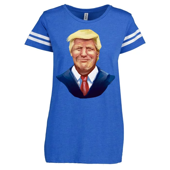 Smiling Donald Trump Portrait Enza Ladies Jersey Football T-Shirt