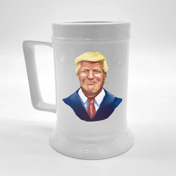 Smiling Donald Trump Portrait Front & Back Beer Stein