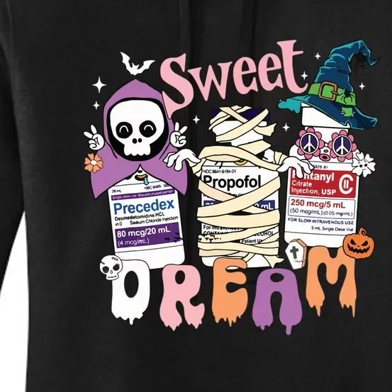 Sweet Dream Team Intensive Scare Unit Icu Rn Nurse Halloween Women's Pullover Hoodie