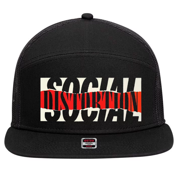 Social Distortion Torn 7 Panel Mesh Trucker Snapback Hat