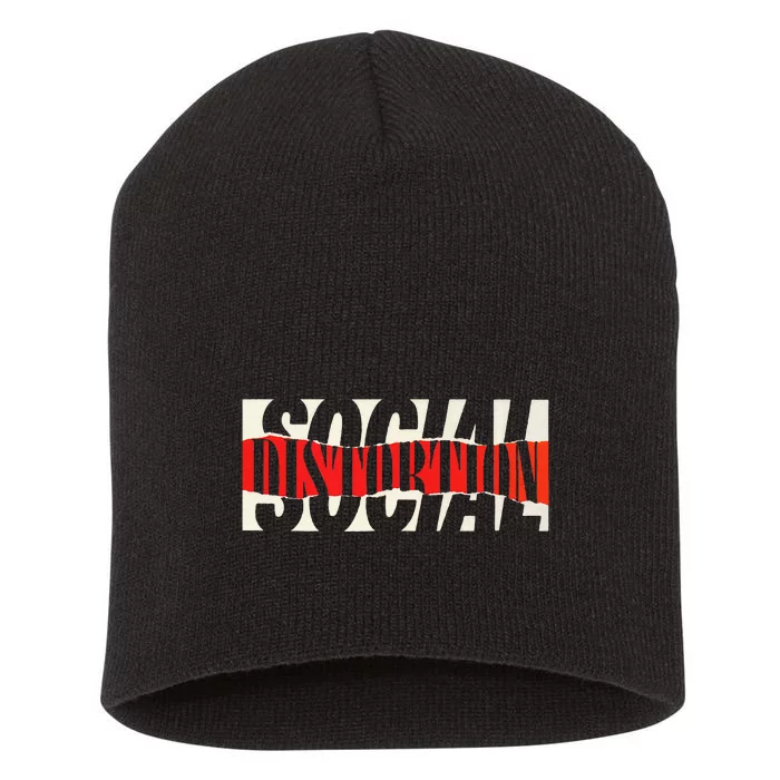 Social Distortion Torn Short Acrylic Beanie