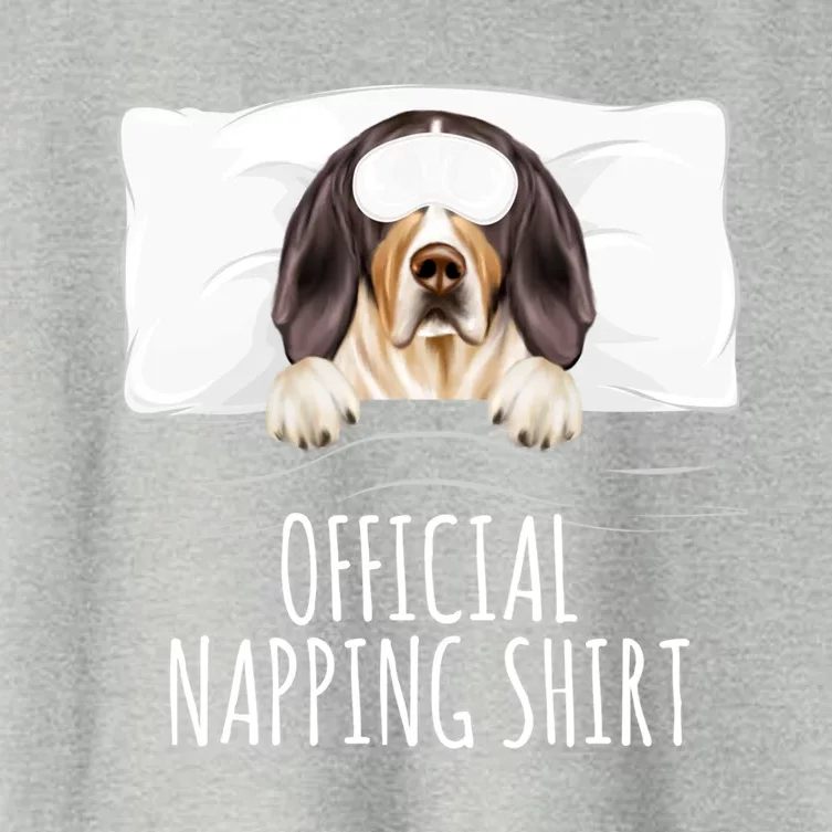 Sleeping Dog Treeing Walker Coonhound Napping Gift Women's Crop Top Tee