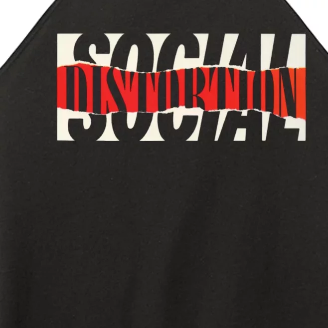 Social Distortion Torn Logo Women’s Perfect Tri Rocker Tank