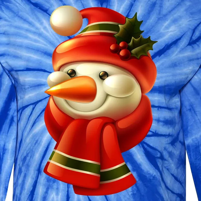 Snowman Dressed To Impress Tie-Dye Long Sleeve Shirt