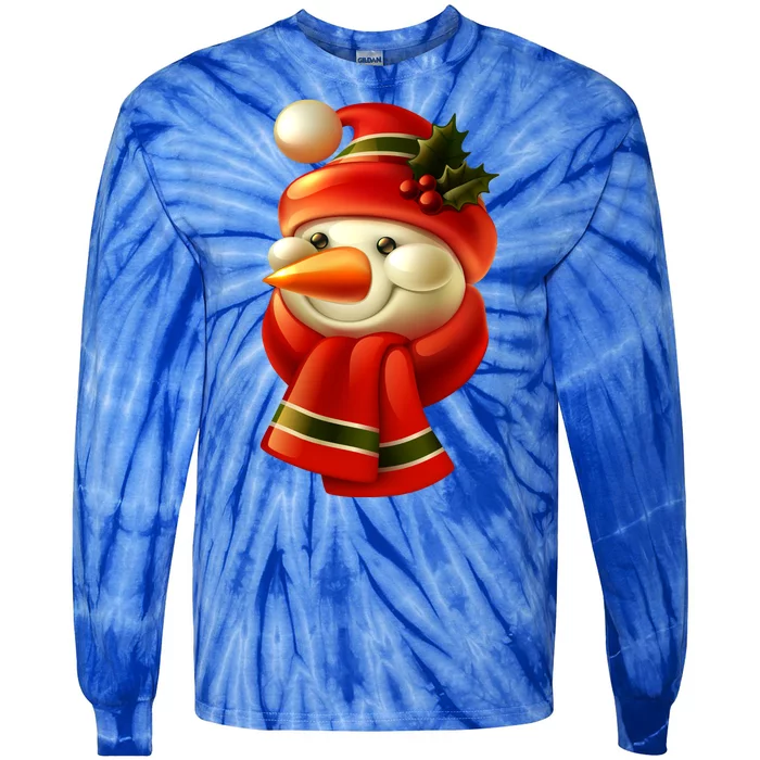 Snowman Dressed To Impress Tie-Dye Long Sleeve Shirt