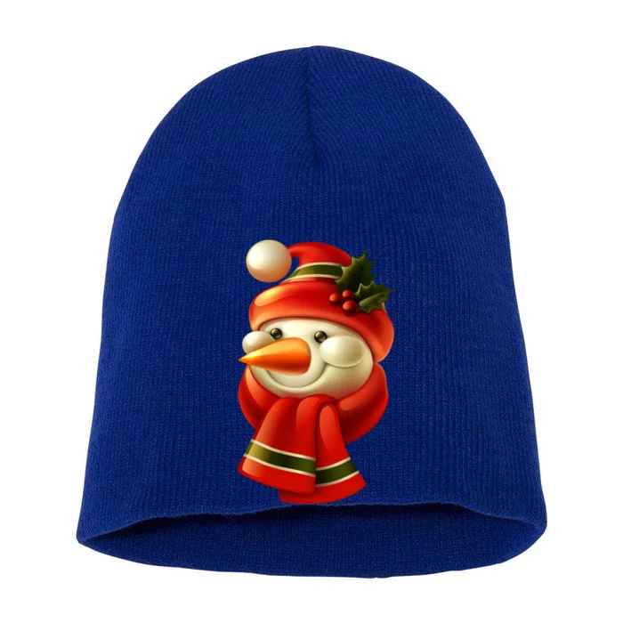 Snowman Dressed To Impress Short Acrylic Beanie