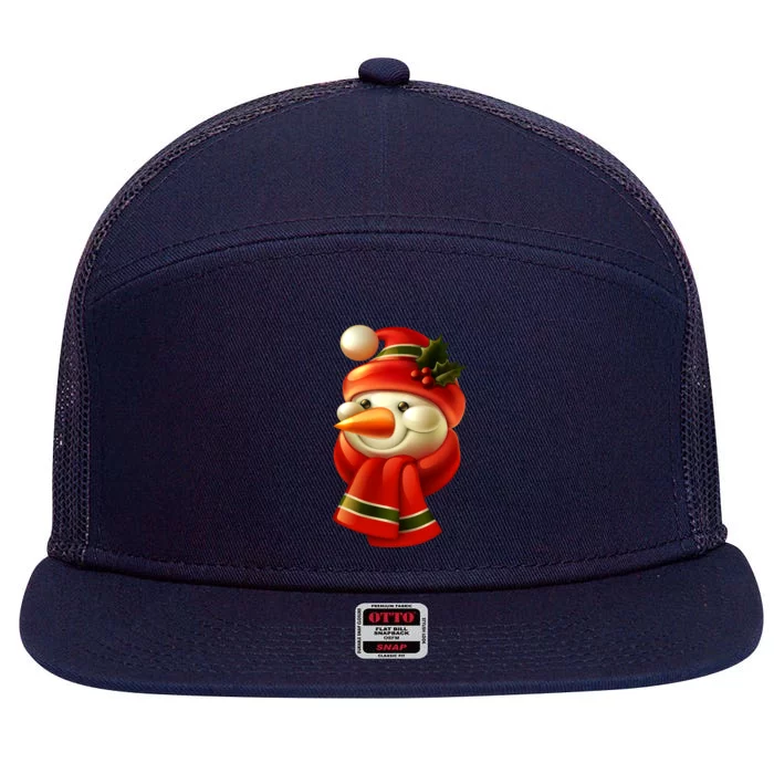 Snowman Dressed To Impress 7 Panel Mesh Trucker Snapback Hat